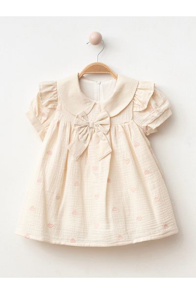 My Lusa Baby Baby Girl Dress with Heart Embroidered Collar