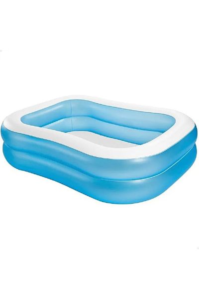 Intex Rectangular Swimming Pool, White Blue, 203 X 152 X 48 Cm, I3.5 L