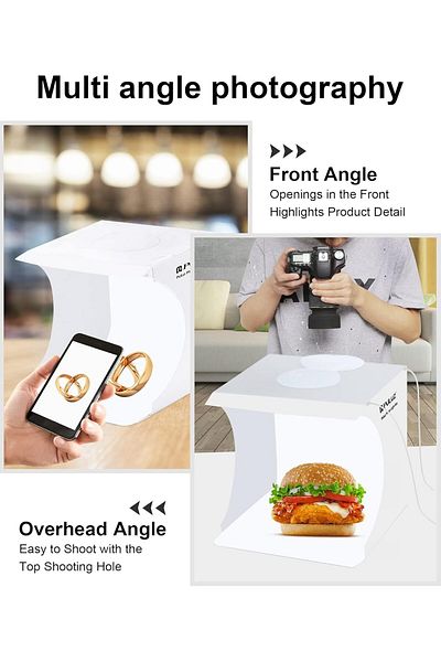 Lumely Foldable Photo Studio Box,with LED Light,2 Backdrops for Display,For Professional Product Shots