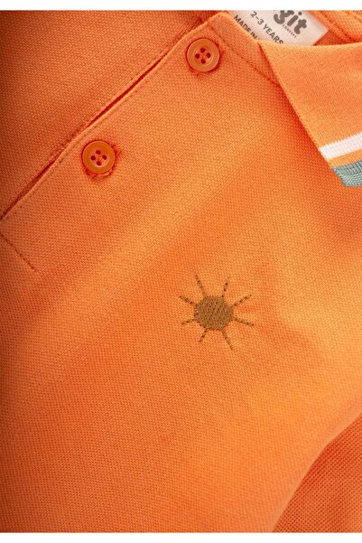 Cigit Polo Neck T-Shirt 2-10 Years Orange