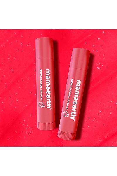 Mamaearth N 100% Natural Lip Balm Vit E & Strawberry 4g