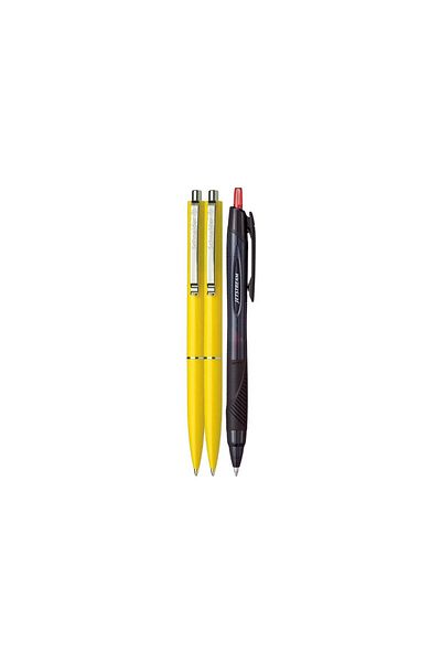 Schneiders Premium Set - 2 Schneider Retractable Pens - Yellow, Blue Writing and Jetstream Pen