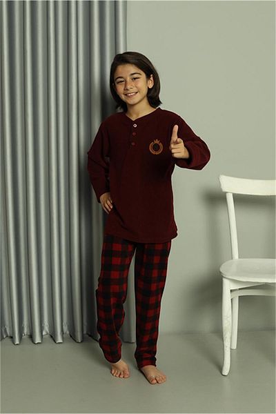 Celira Boy's WelSoft Polar Claret Red Pajama Set 20549