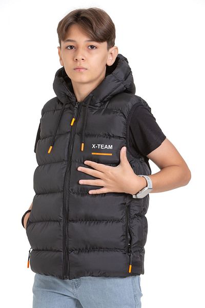 ASYAKİDS CLUB Hooded Printed Inflatable Vest