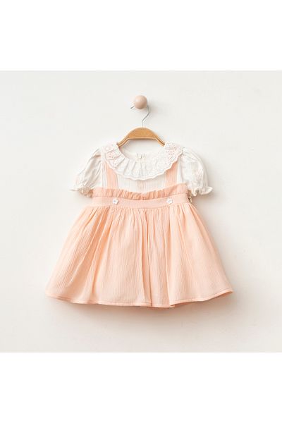 My Lusa Baby Daisy Embroidered Buttoned Baby Girl Dress