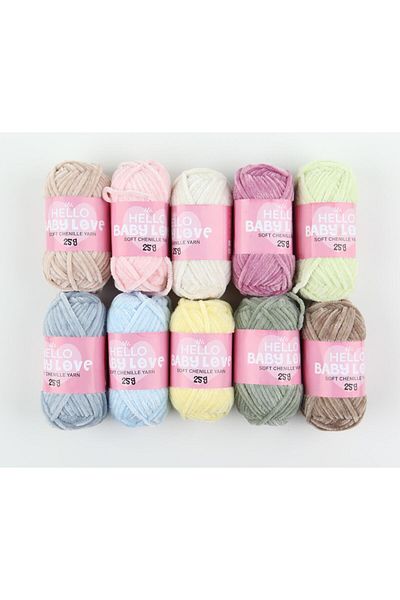 Hello Baby Love Chenille Yarn Set - Pastel Colors