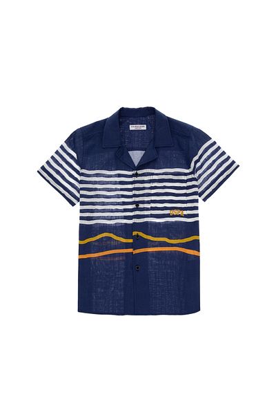 U.S. Polo Assn. قميص مريح بأكمام قصيرة للأولاد باللون الأزرق الداكن 50306574-VR033