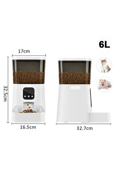 fulina 6L smart pet feeder,timed and quantitative,WIFI supported,app controlled,for cats and dogs,white
