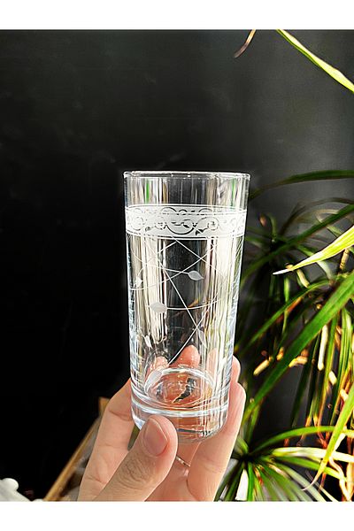 DECOSTYLE Decorated Cold Cut Raki Glasses 6 Pcs