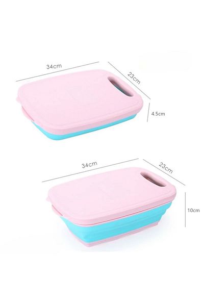 OEM Set multifunctional bucatarie cu tocator si cos scurgere pliabil, tocator legume si fructe