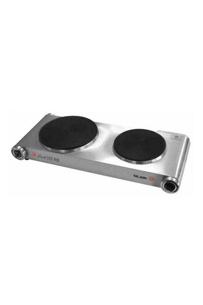 PALSON Steel Plus Double Electric Cooking Hob , 2500W , Black & Silver - 30993