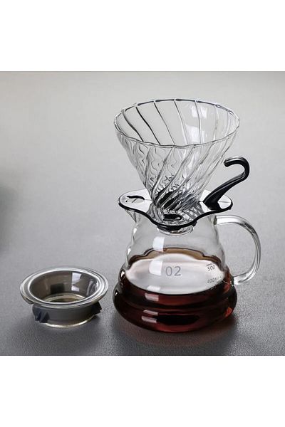 OEM Manual coffee maker with metal filter, pour-over method, artisanal coffee, 600 ml