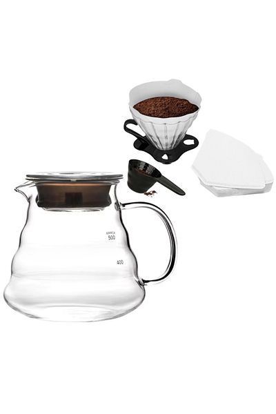 OEM 4-piece set, Perfect Coffee, Glass and plastic, Carafe, 100 paper filters
