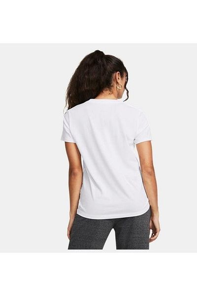 Under Armour Γυναικείο λευκό μπλουζάκι με λαιμόκοψη με λογότυπο 1383648-100