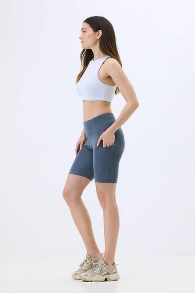 C&City High Waist Double Pocket Short Leggings 9417 Smoked