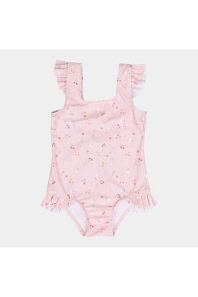 Little Dutch - Girls' Swimsuit, UV Protection, Little Pink Flowers, Size 98-104
