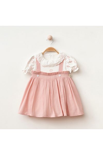 My Lusa Baby Daisy Embroidered Buttoned Baby Girl Dress
