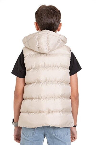 ASYAKİDS CLUB Φουσκωτό γιλέκο με κουκούλα με στάμπα