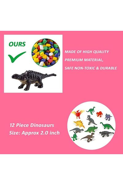 Yelajoy 12 Pieces DIY Dinosaur Eggs Excavation Dig Toy Kit, Educational Gifts for Boys & Girls 3+