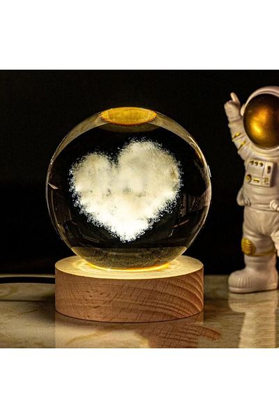 OEM Decorative table globe, Heart interior, night light, 6 cm, LED