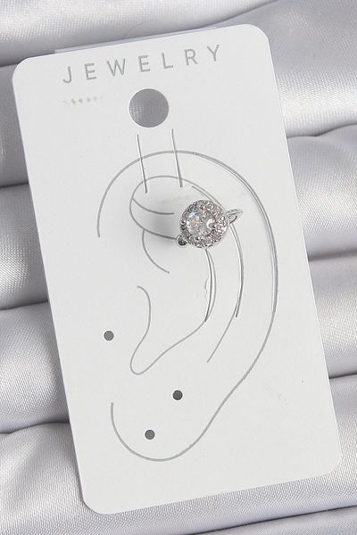 callerrons accessories Brass Silver Color Zircon Stone Women's Cartilage Model Earrings - Ebj250522W34177