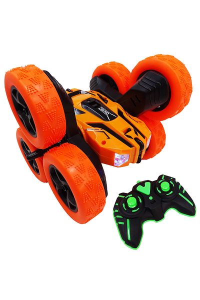 Salamandra Orange Car with 6 Wheels, Remote Control, Bright Headlights and Battery, Salamandra Kids