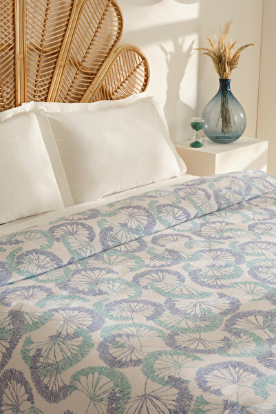 Karaca Home Almyra 100% βαμβακερό διπλό μονό πικέ μπλε