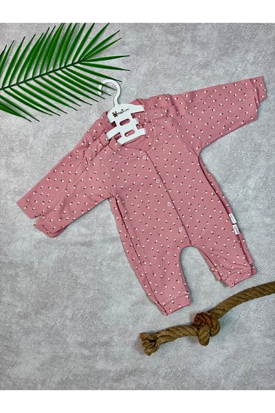 Nayinom Flower Patterned Baby Jumpsuit with Cuffs