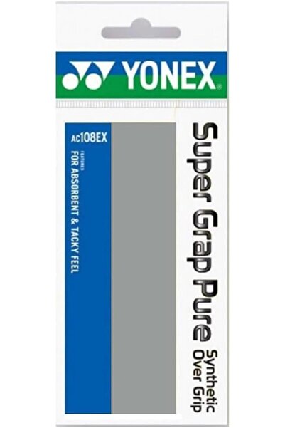 YONEX AC108EX Super Grap Pure Badminton Racquet Grip, Grey | Absorbent & Tacky Synthetic Leather Grip