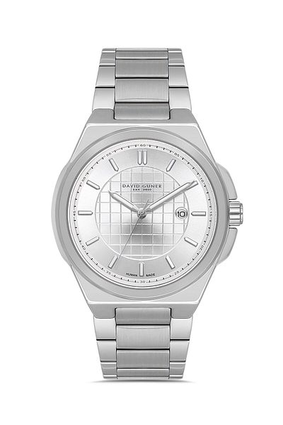 DAVID GUNER Men's Watch with Silver Coated White Dial Dg-8870Ga-A1
