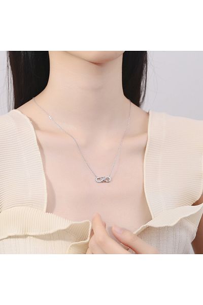 delis Lantisor argint 925, JW872, model infinit si inima, placat cu rodiu