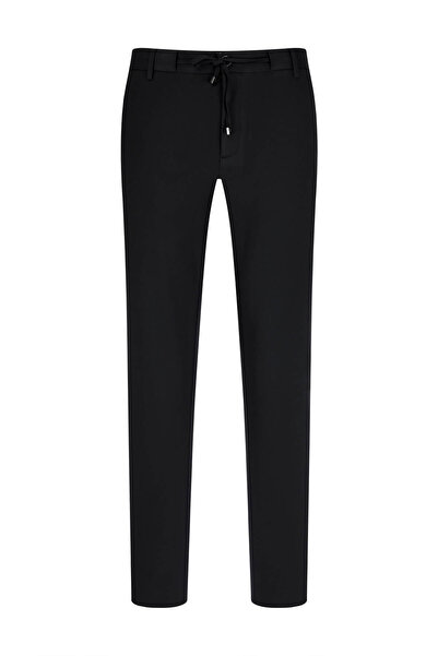 Hatemoğlu Черен панталон Jogger с удобна кройка и странични джобове