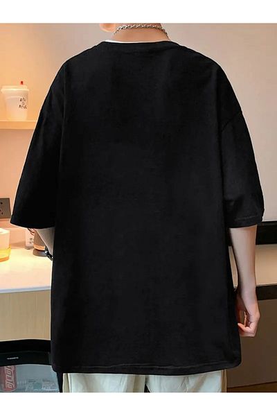 Touz Moda Ribbon Printed Unisex Oversize T-Shirt
