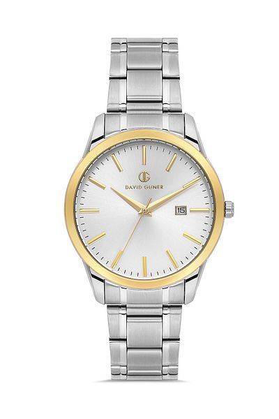 DAVID GUNER White Dial with Yellow White Coating Men's Watch Dg-8754Ga-D1
