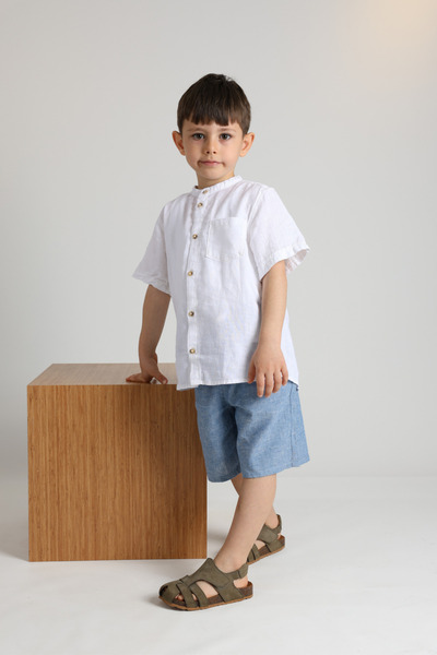 kids A more Arezzo Unisex Deri Çocuk Sandalet Haki