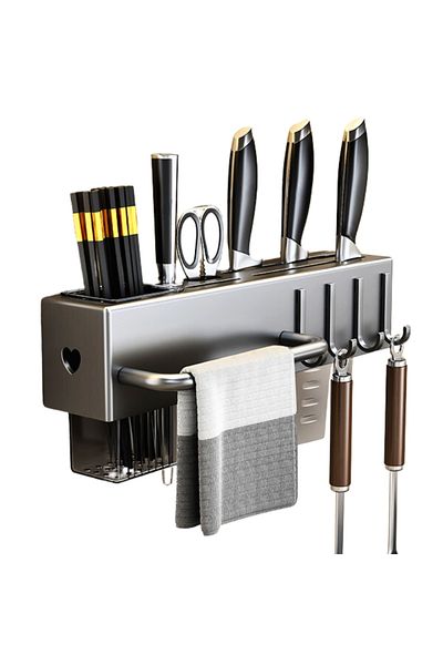 OEM Kitchen wall organizer, 30 cm, 4 hooks, one towel holder