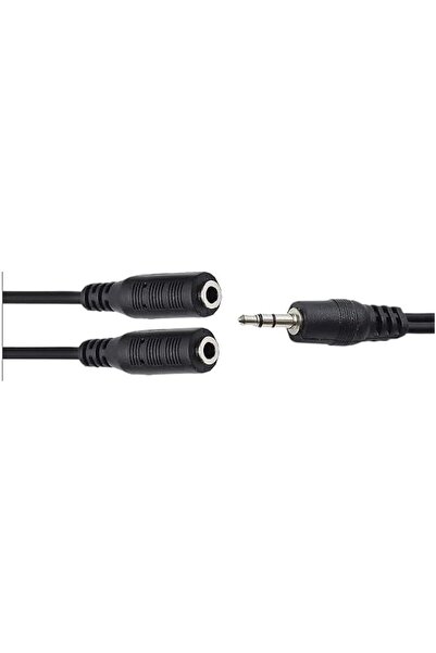Generic 3.5mm Audio Adapter, 1 Male to 2 Female Earphones Stereo Splitter Cable Y Shape (20 cm, Black)