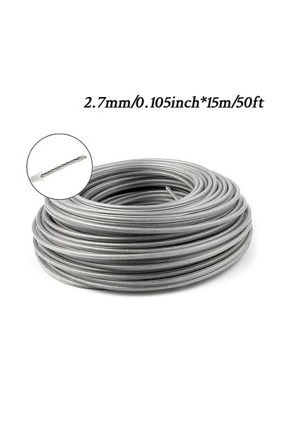 Choice 15mx2.7mm Lusqi 5m/10m/15m Steel Wire Nylon Grass Trimmer Line Brushcutter Trimmer Rope Lawn Mower C