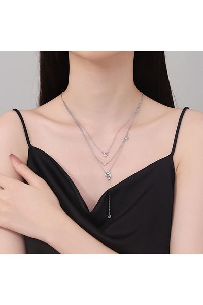 delis Lantisor argint 925, JW1243, model ochisor si steluta, placat cu rodiu
