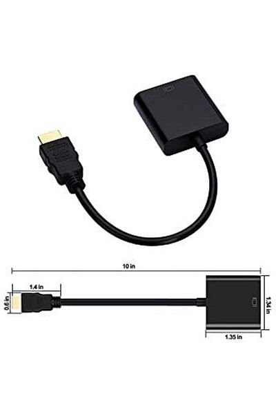 Generic Fujishka HDMI Male to VGA Female Video Converter (Black) – 1 Port – 20CM