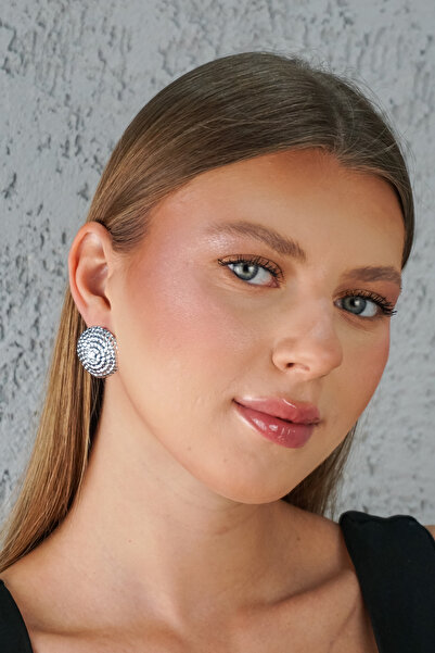 TRENDTAKI retro ışıltı gümüş kaplama küpe 313