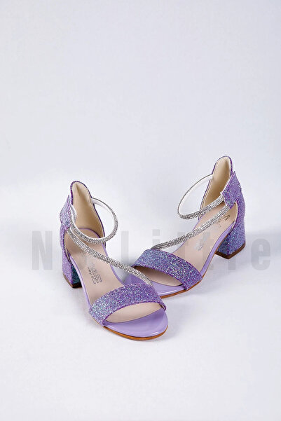 NeSe Shoes Girl's Stone Ankle Velcro Evening Dress Shoes, Girl's Heeled Shoes