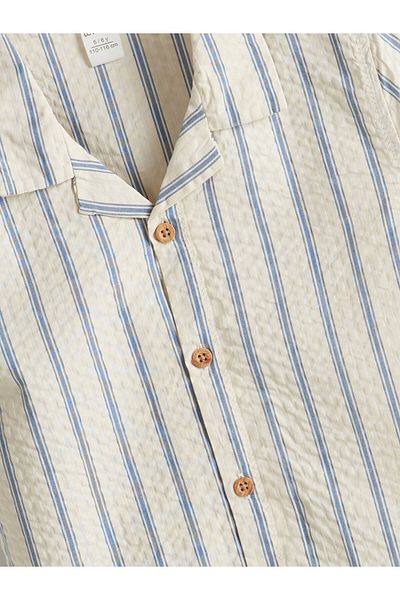 LC Waikiki Lcw Baby Beige Short Sleeve Dobby Boy's Shirt