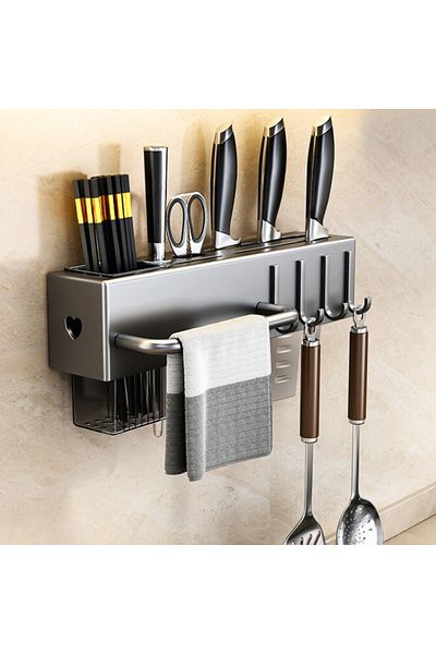 OEM Kitchen wall organizer, 30 cm, 4 hooks, one towel holder