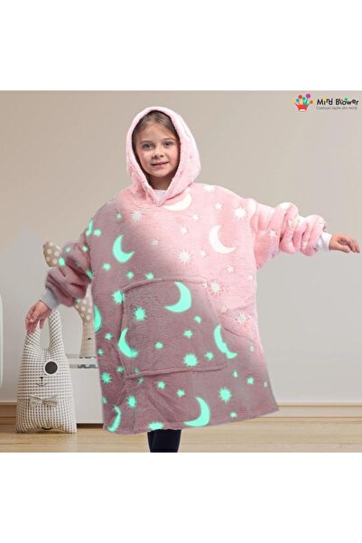 OEM Blanket with sleeves, Pink Moon, Sweatshirt type, phosphorescent, Flannel & Fleece, 75 cm
