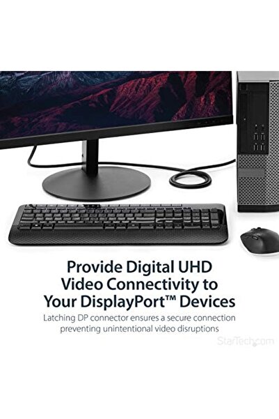 Generic DP to DP DisplayPort 1.5 Cable with Latch – 1.5 Meters, Black