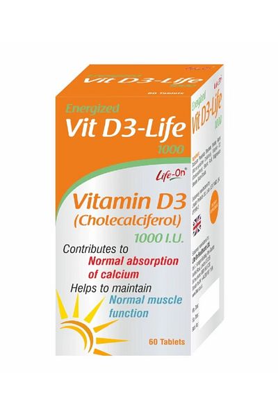 lifeon Life On Energized Vitamin D3 1000 I.u, 60 Tablets