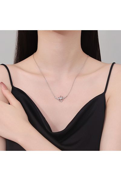 delis Lantisor argint 925, JW1235, model inima, placat cu rodiu