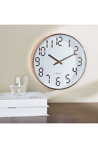 OEM Decorative wall clock, white with gold numbers, 30 cm
