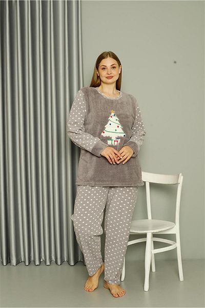 Celira Welsoft Polar Women's Plus Size Gray Pajama Set 808048